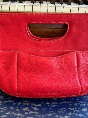 Franco Sarto Bag Clutch Red Leather/Front Pocket